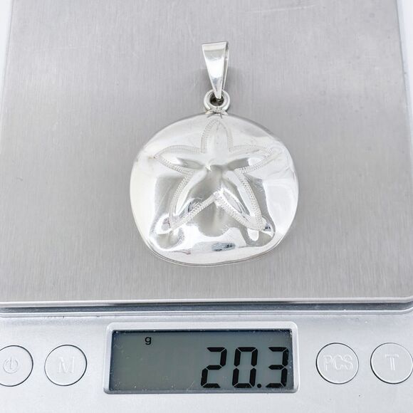 Vintage Mexico ATI Sterling Silver 925 Sand Dollar Pendant - Picture 6 of 7